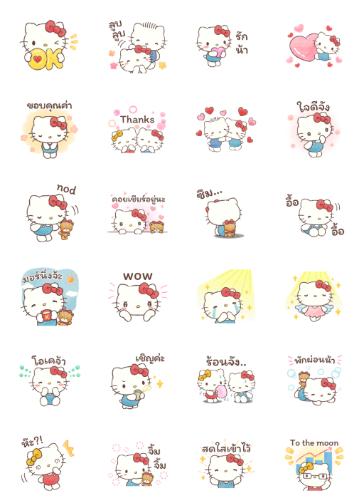 ขายสติกเกอร์ไลน์ เฮลโลคิตตี ใส่ใจดูแลทุกคนมากขึ้นอีก
