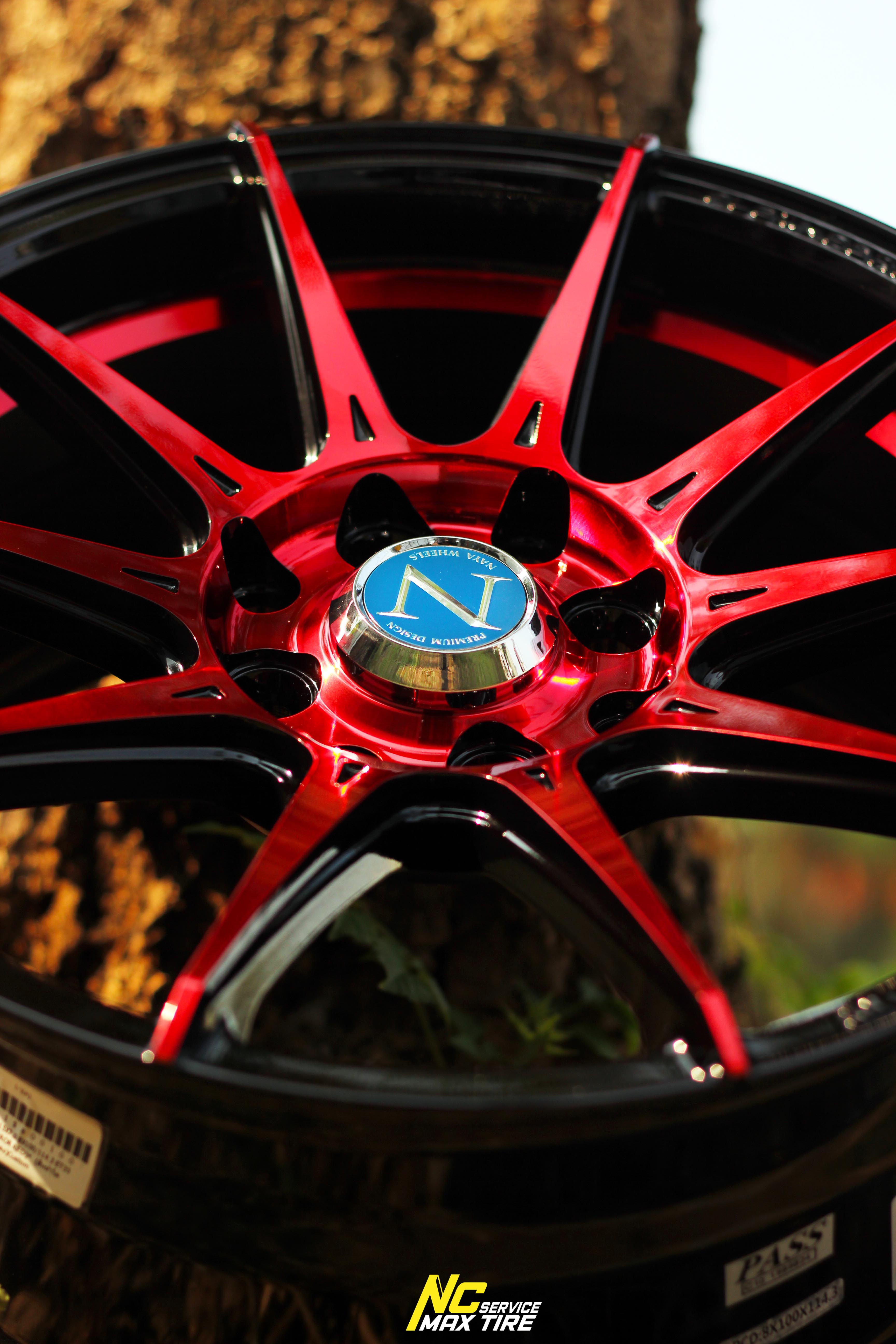 ล้อแม็กขอบ15 / Cosmis / NAYA / F-152 / ล้อแม็กสวยๆ / ล้อแม็กสีพิเศษ / ล้อแม็กรถเก๋ง / 15x7.0 4H100 ET35 / ล้อแม็กสำหน้าไดร์แดง+ใต้ท้องแดง / Custom Color