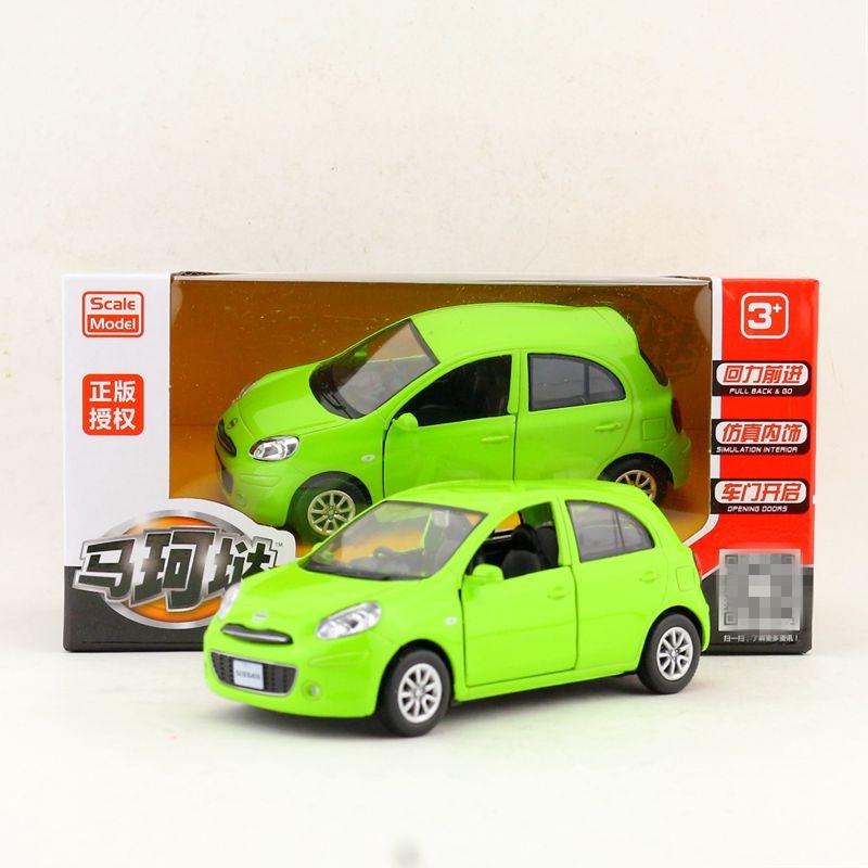 โมเดลรถนิสสัน March Eco Car อัตราส่วน 1 : 36 สีเขียว