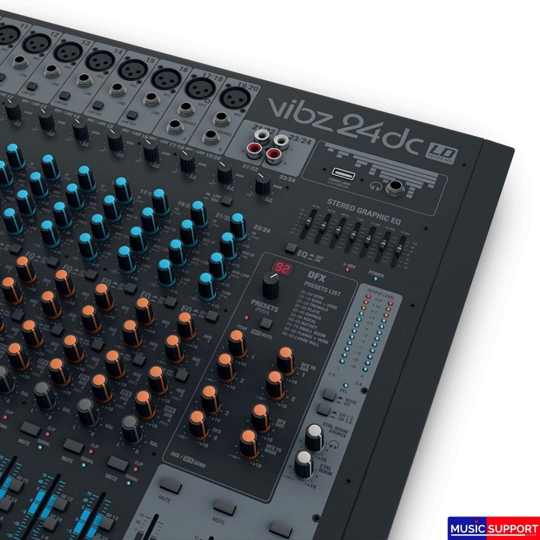 LD Systems VIBZ 24 DC 24 Channel Mixing Console with DFX and Compressor