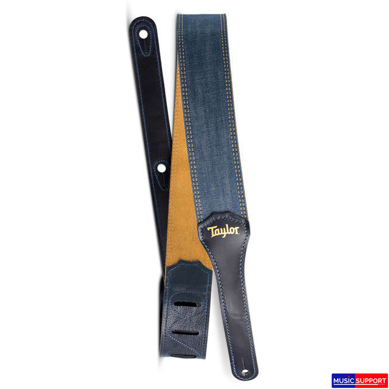 Taylor Blue Denim 2" Guitar Strap - Gold Logo
