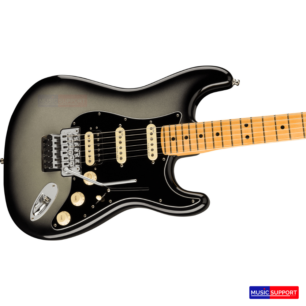 กีตาร์ไฟฟ้า Fender American Ultra Luxe Stratocaster MN Floyd Rose HSS SilverBurst