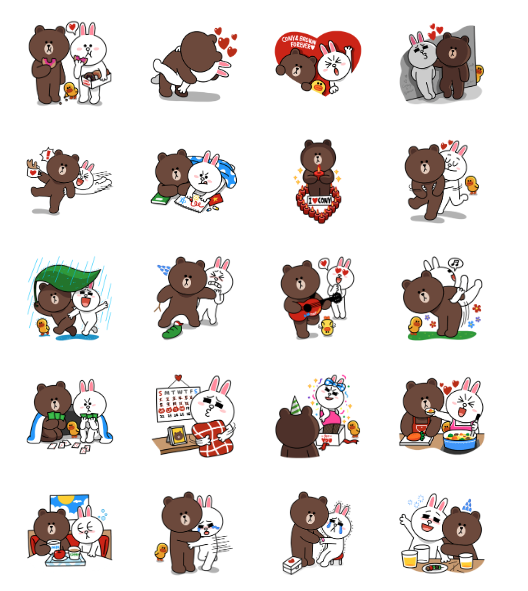 ขายสติกเกอร์ไลน์ ออกเดทคู่รักบราวน์กับโคนี่