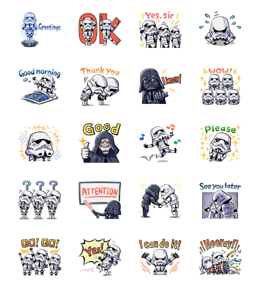 ขายสติกเกอร์ไลน์ Star Wars ทหารจักรวรรดิทำงาน!