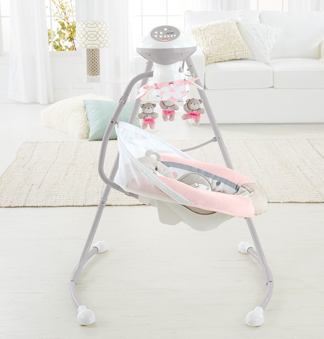 Fisher Price My Little Snugabear Ballerina Cradle n Swing เปลสวิง เปลไกวไฟฟ้า ใช้ไฟบ้านได้