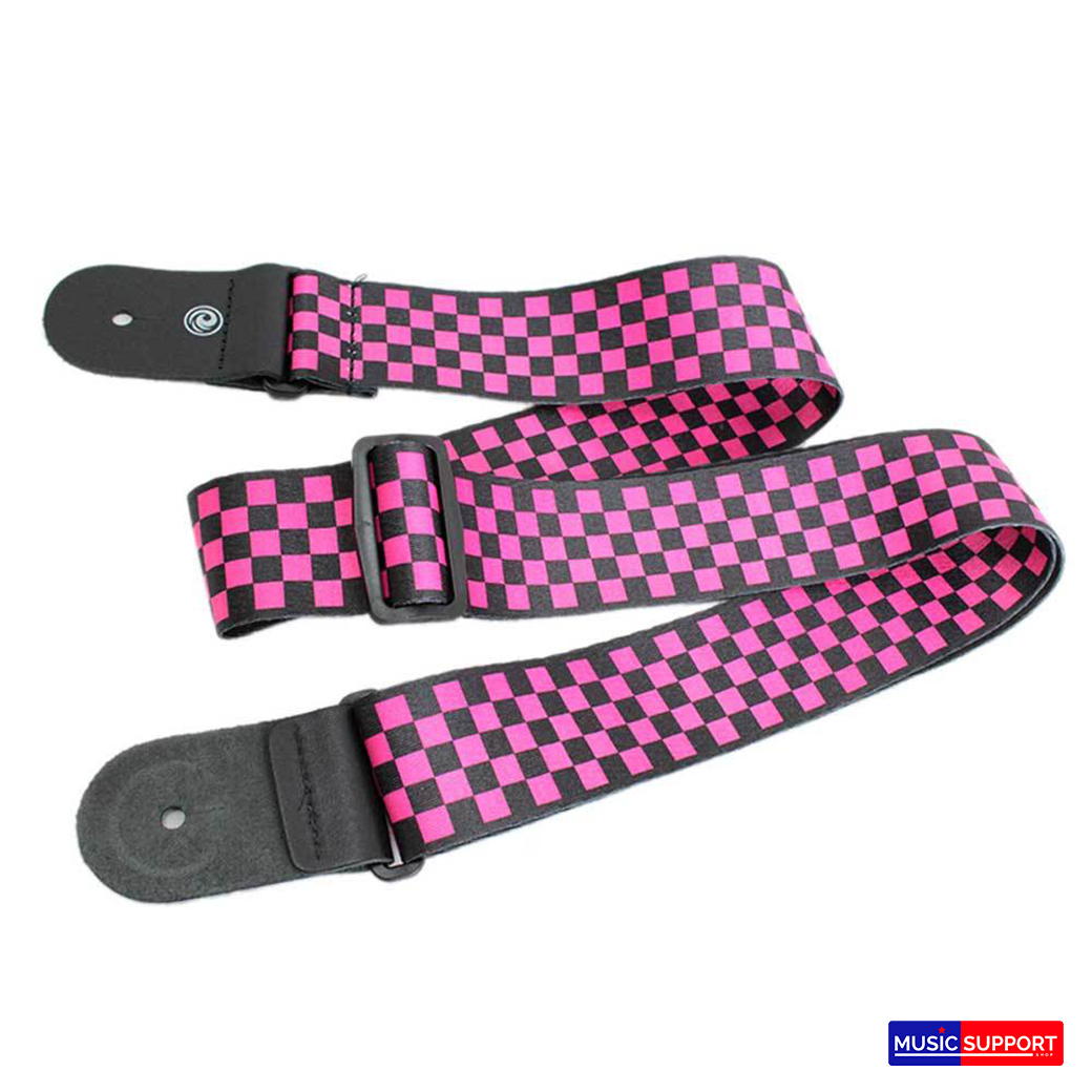สายสะพายกีต้าร์ Planet Waves Black/Pink Checker