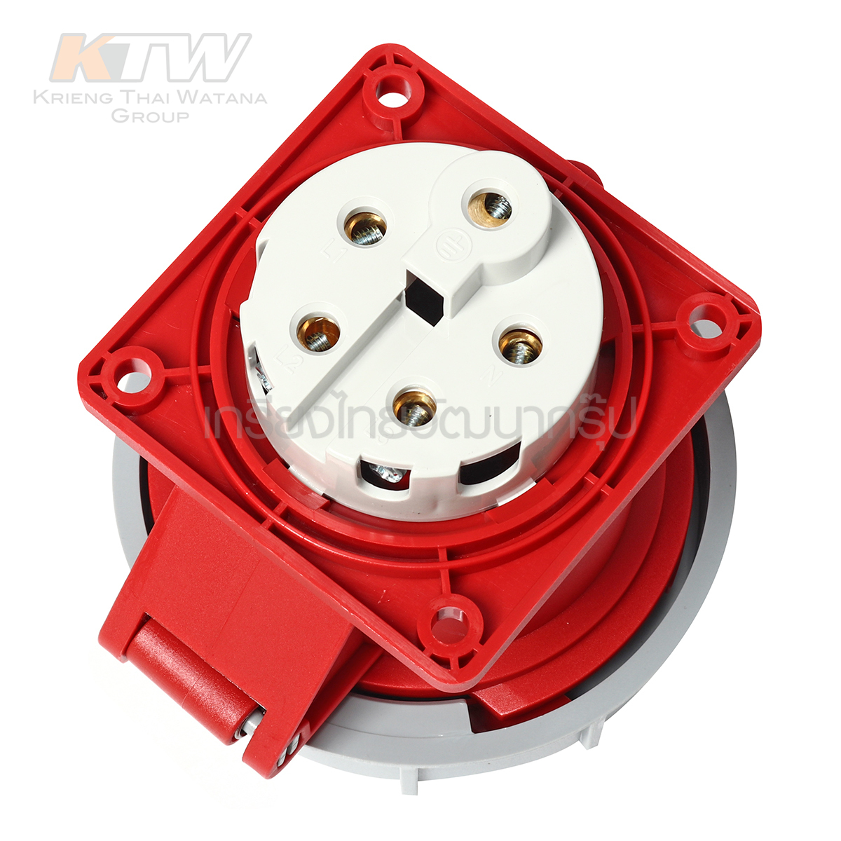 MARATHON ปลั๊กและเต้ารับอุตสาหกรรม เอ็นจิเนียริ่งพลาสติกที่ไม่ลามไฟ แบบ ฝังตรง