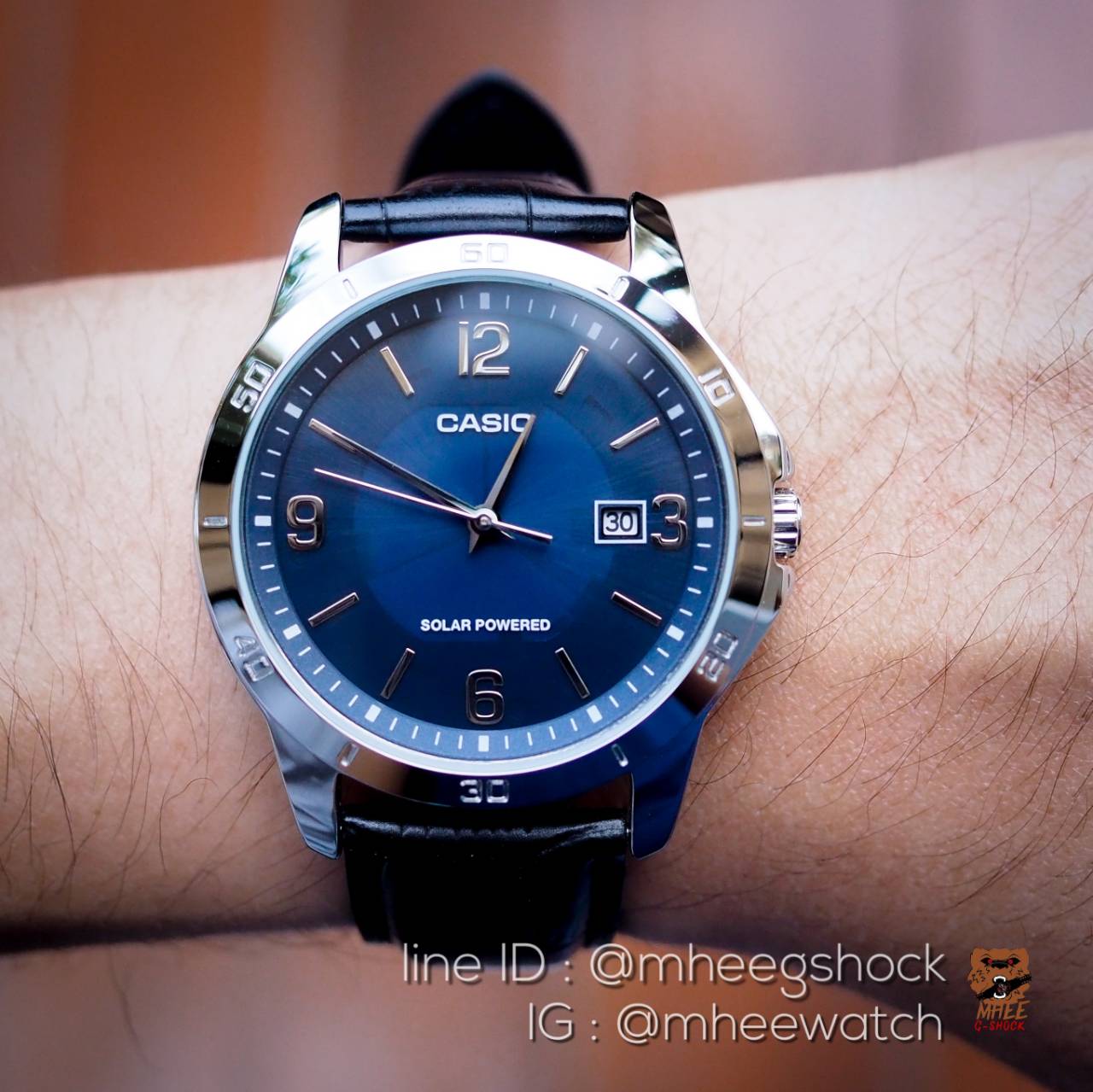 Casio Blue Vintage สายหนัง Tough Solar ของแท้ ประกันศูนย์