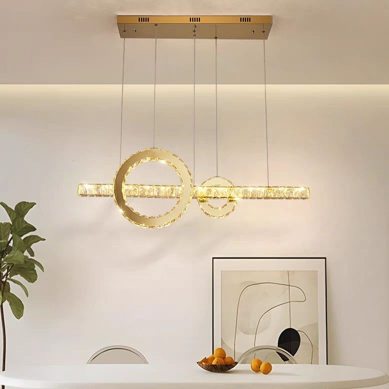 CT181A141 SOTMIA โคมไฟระย้าโต๊ะอาหารสไตล์บาร์ โคมไฟคริสตัล