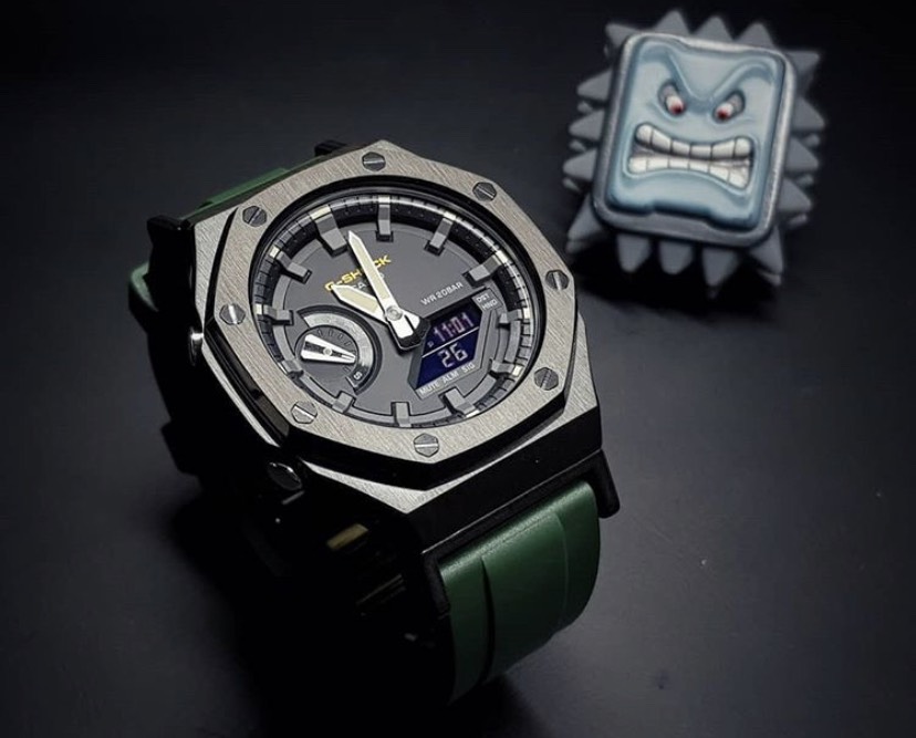 G-Shock Casioak Ap MetalสายRubber Butterfly สายเขียวHulk Ga-2100su-9