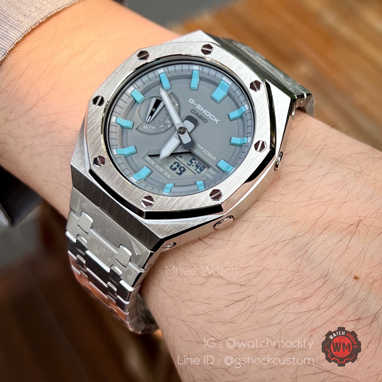 G-Shock Casioak AP Style Tiffany Gray Dial Steel ของแท้ รับประกัน 1 ปี