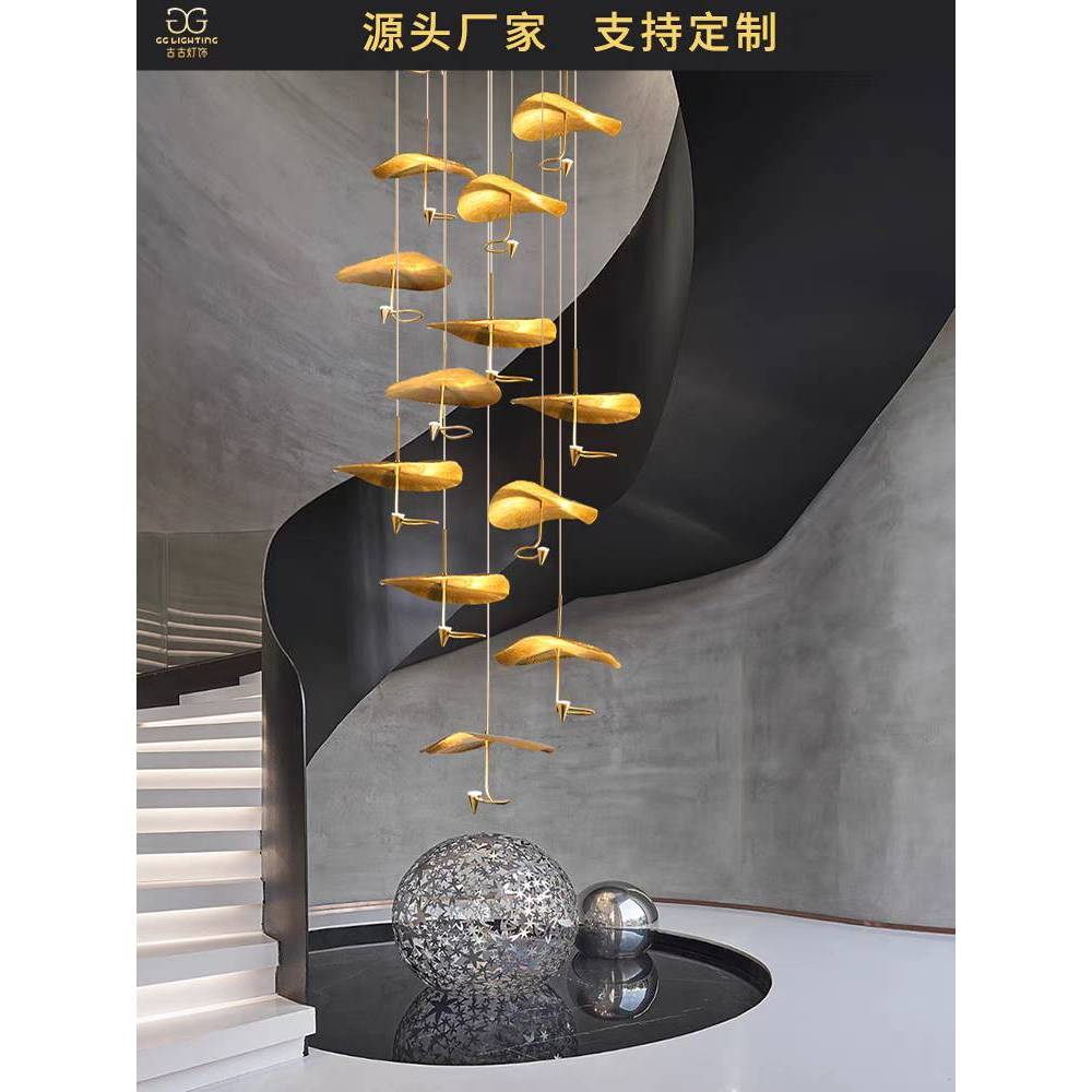 CT200A184 SOTMIA โคมไฟสีทอง โคมไฟระย้าโถงบรรได Chandelier แชนเดอเรียยาว