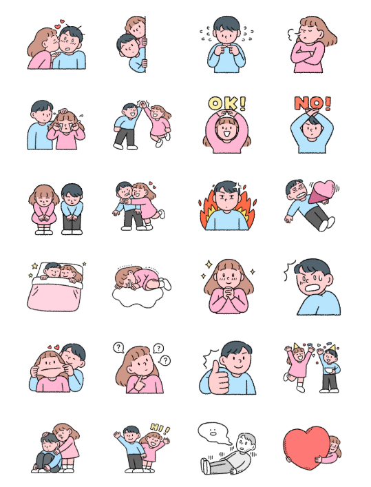 ขายสติกเกอร์ไลน์ Sundae Kids Couple