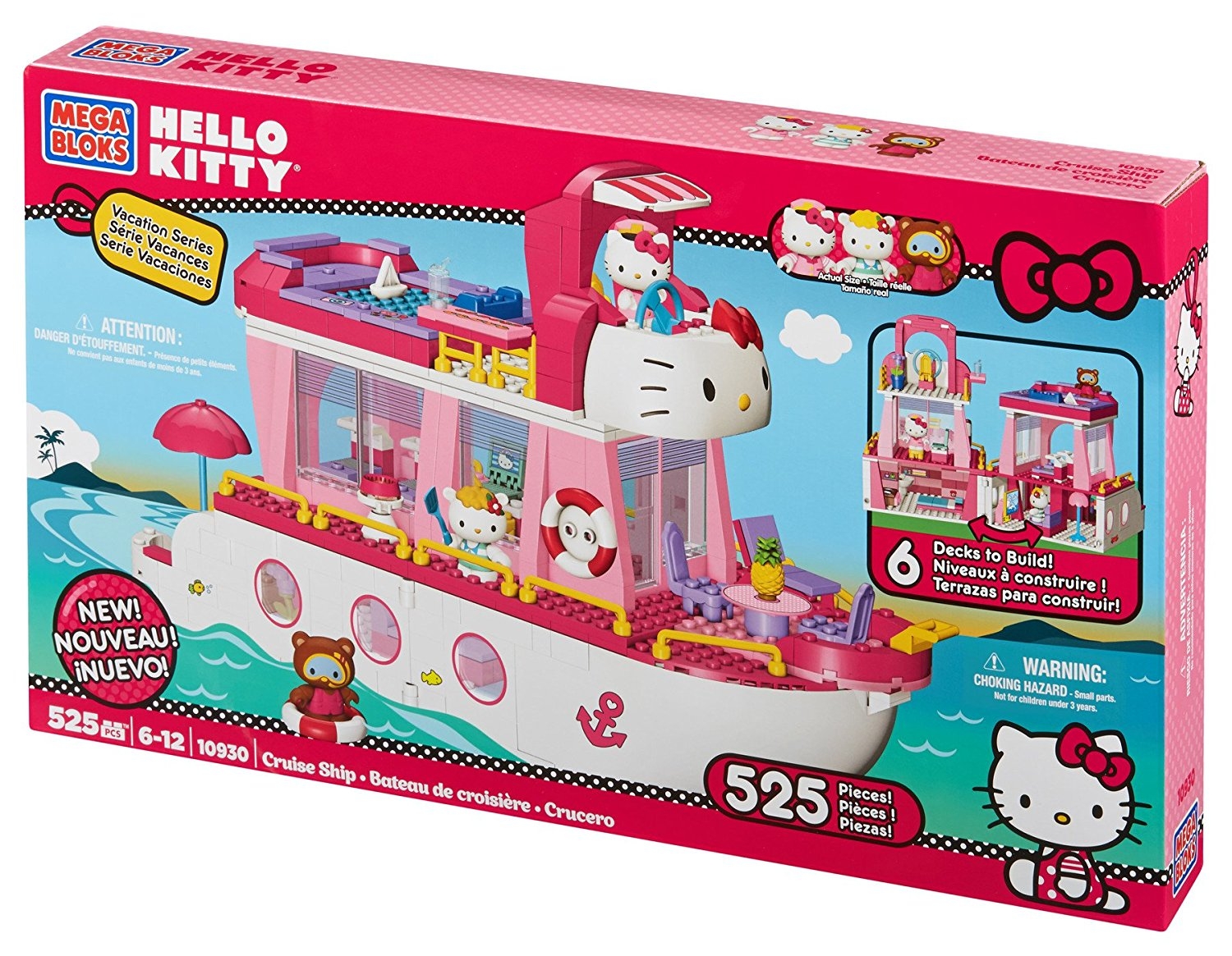พร้อมส่ง Mega Bloks 10930 Hello Kitty Cruise Ship ตัวต่อเมก้าบล๊อค ชุดคิตตีล่องเรือ ส่งฟรี ems