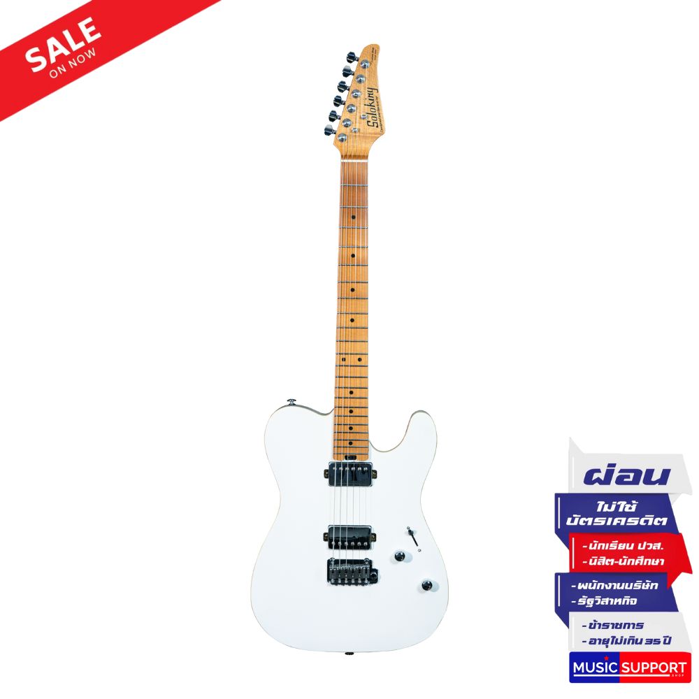 Soloking MT-1 Custom Roasted Maple FB Flat Top Binding HH White