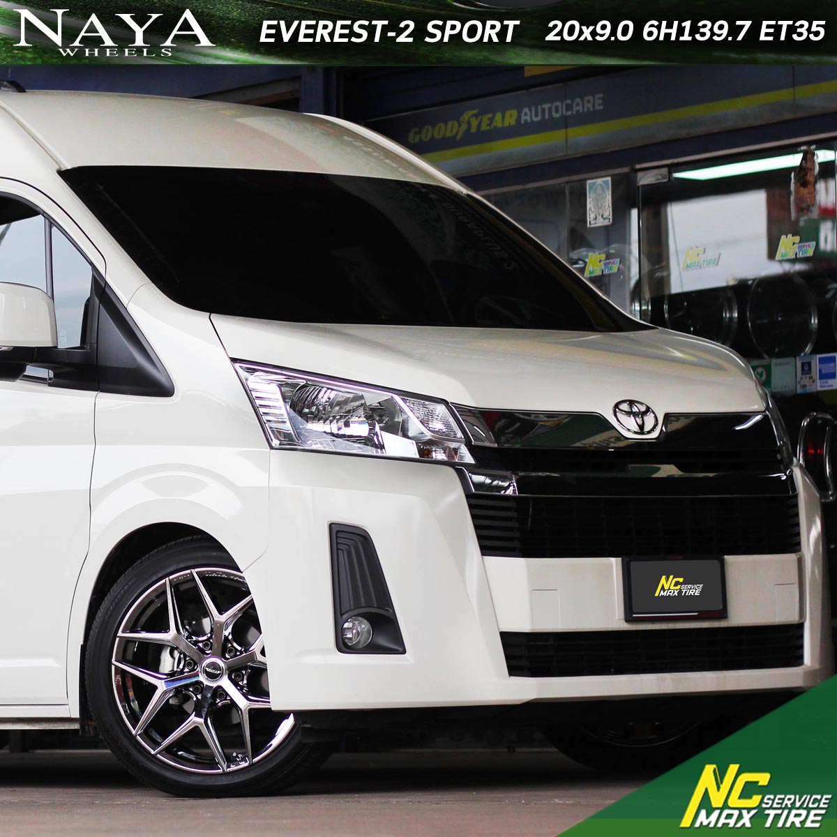 NCรีวิว.EP679 TOYOTA COMMUTER NAYA : EVEREST-2 SPORT ล้อแม็กขอบ20 20X9.0 6H139.7 ET35 Custom Black Chrome NCล้อแม็ก
