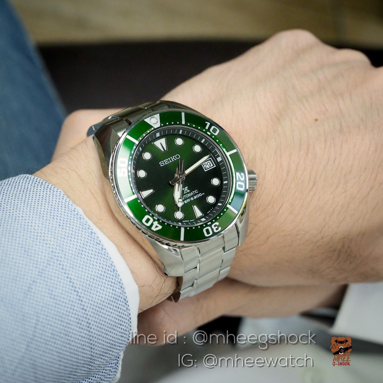 Seiko Sumo Green Hulk Gen3 กระจกแซฟไฟร์