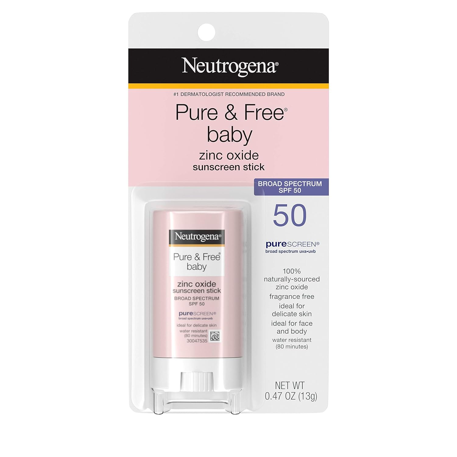 Neutrogena Pure & Free Baby Mineral Sunscreen Stick SPF 50 กันแดดแบบสติ๊กสำหรับเด็ก