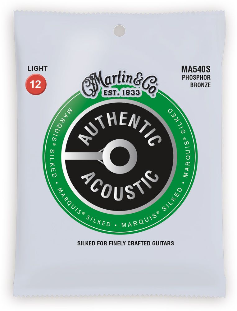 สายกีตาร์โปร่ง Martin 12-54 Light MA540S Marquis Silked Phosphor Bronze Authentic Acoustic Guitar Strings