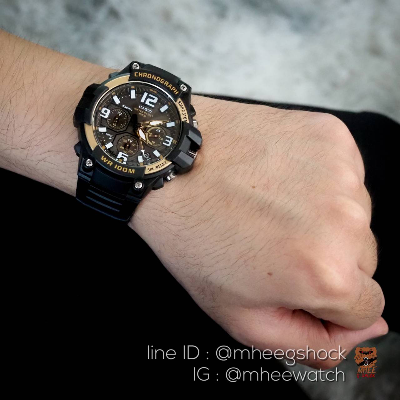 Casio รุ่นนักบิน สีดำทอง ของแท้ ประกันศูนย์