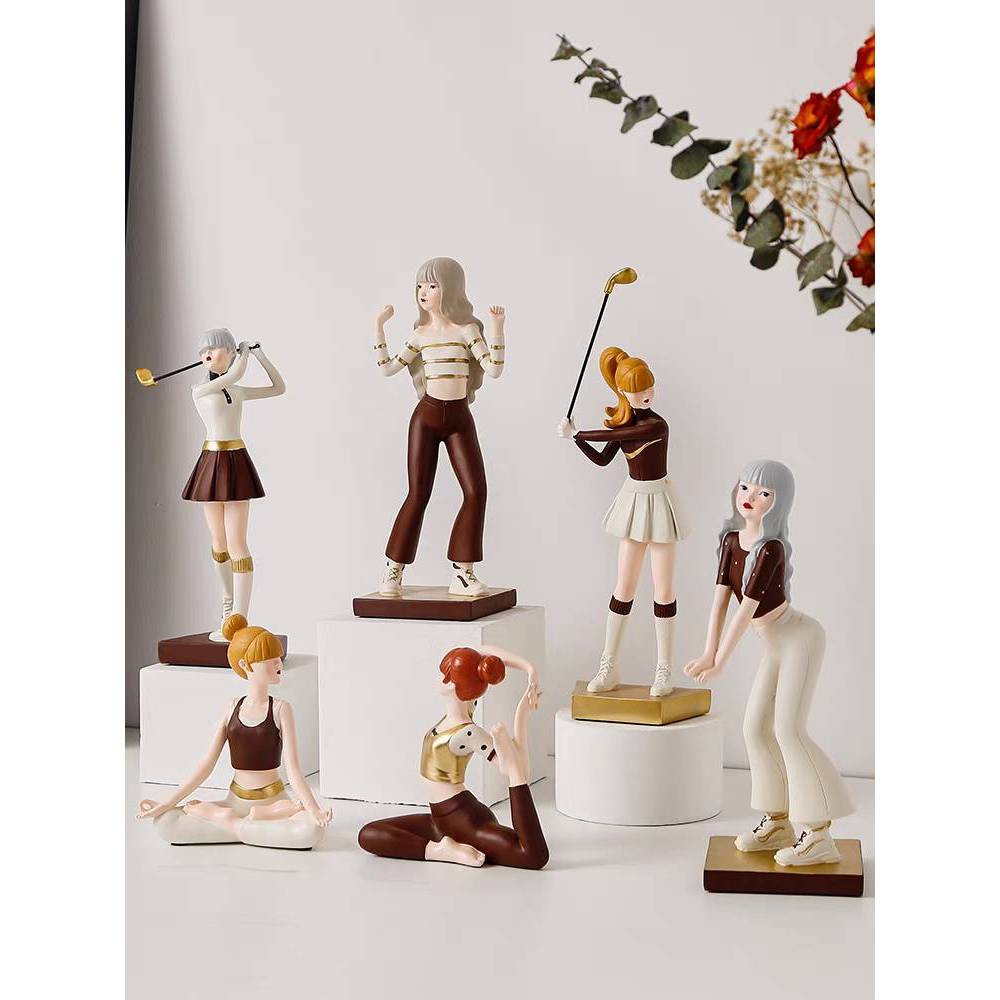 CT187B126 FAMITOSS โมเดล โมเดลผู้หญิง สไตล์นอร์ดิก รูปปั้นแสดงท่าทาง