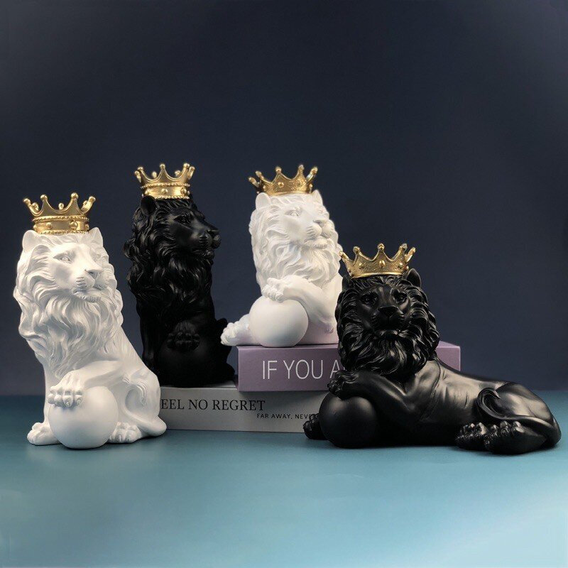 C1021B035 FAMITOSS ตกแต่งห้อง ตกแต่งบ้าน กระทิง หมาป่า สิงโต โมเดลเรซิ่น home decoration wolf lion bull ของแต่งห้อง