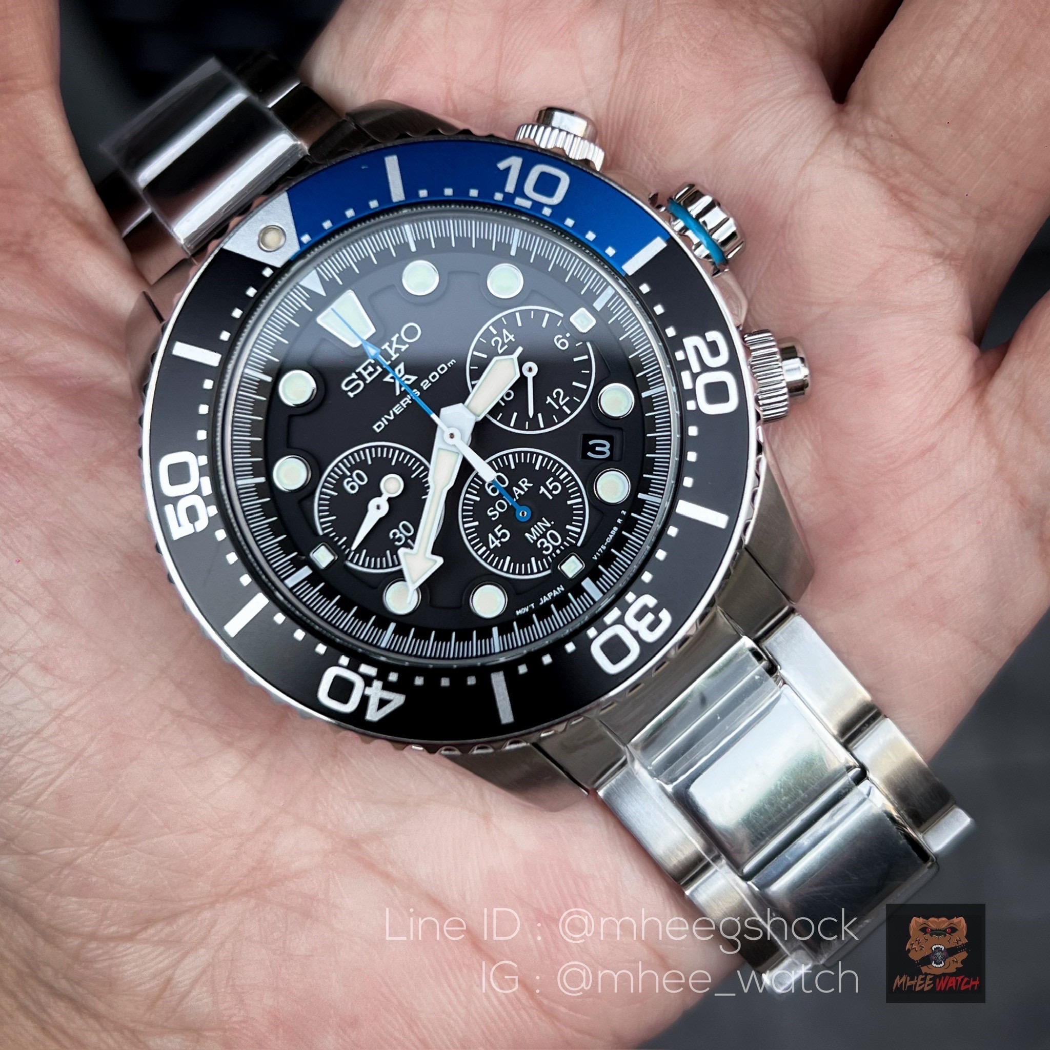 SEIKO Solar Chronograph Diver's 200m Men's Watch รุ่น SSC