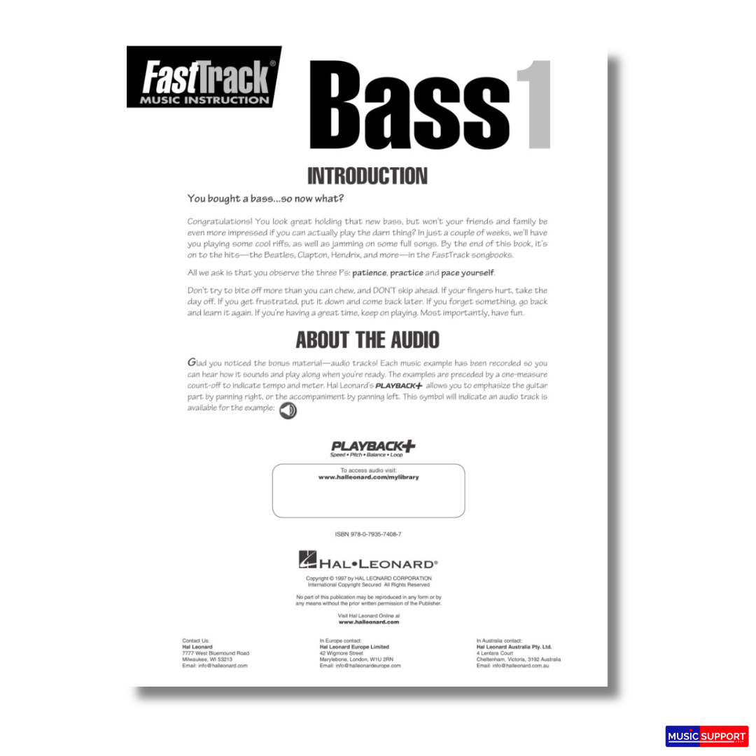หนังสือเรียนเบสกีตาร์ Fast Track Bass Method Book 1