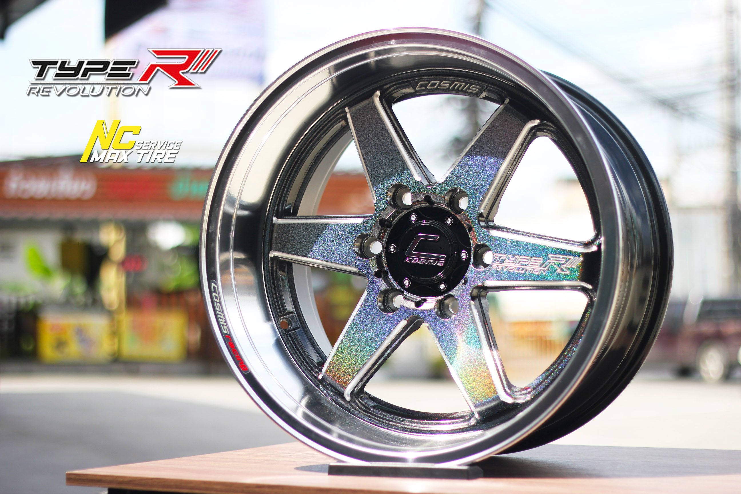ล้อแม็กขอบ18 / Cosmis Type-R Revolution / สำหรับกระบะ / 18x9.5/10.5 6H139.7 ET25/30 / สี Power Silver Galaxy