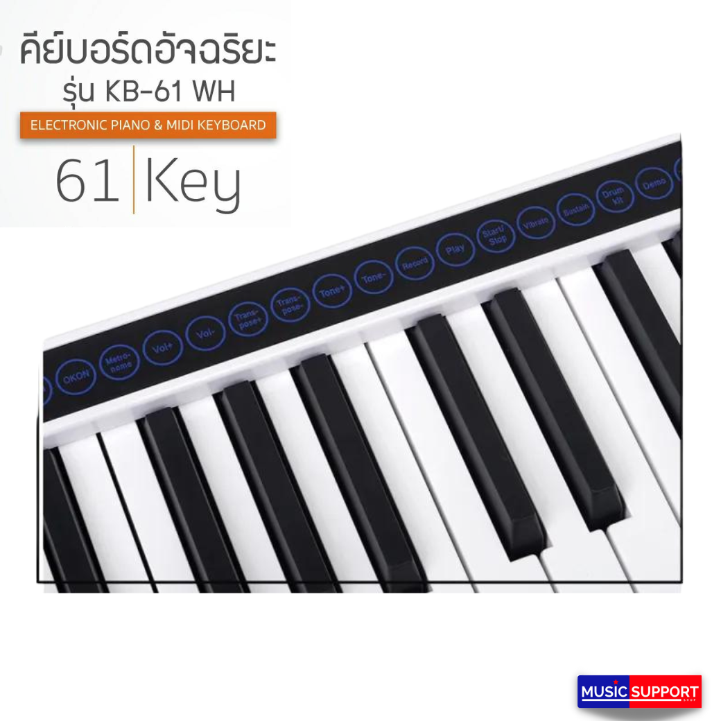 BADGER รุ่น KB-61 คีย์บอร์ด-เปียโน 61 คีย์ มี 2สี ดำ ขาว