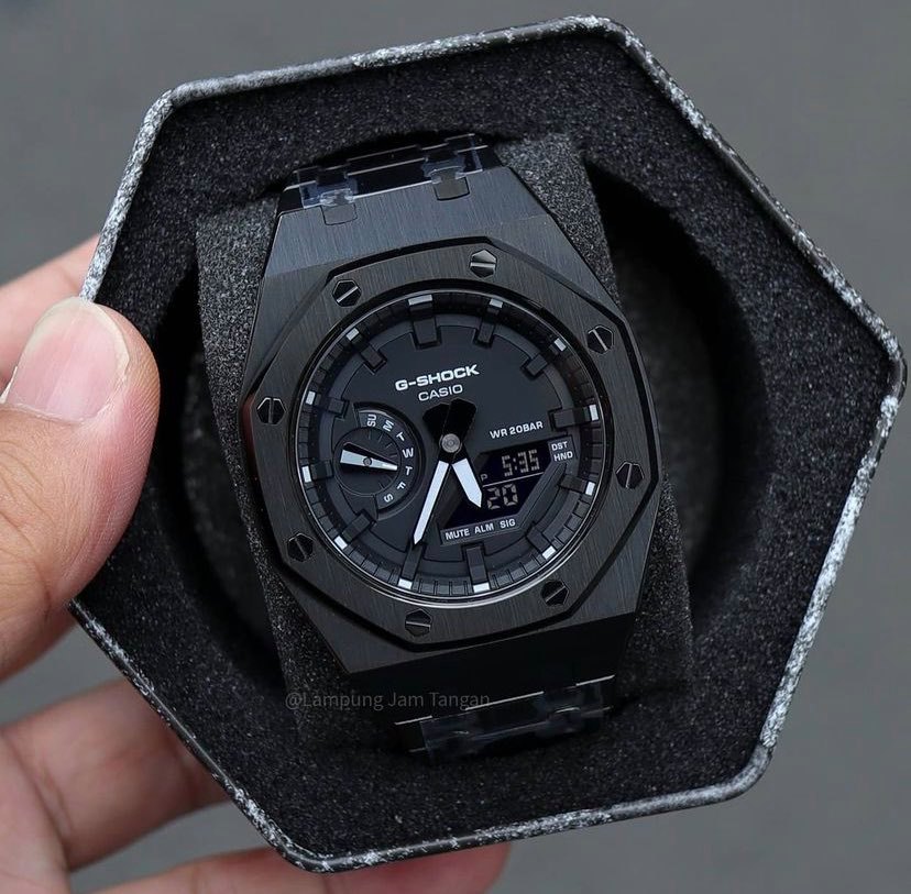 G-Shock AP Stainless Black Edition ga-2100ske-7aรุ่นใหม่ล่าสุด