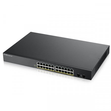 Zyxel GS1900-24HPv2 24 Ports 10/100/1000BASE-T ( 12 PoE) , + 2 Ports SFP 100/1000BASE-X Smart Managed PoE Switch with GbE Uplink (170 Watt)