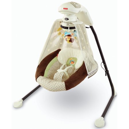 Fisher Price Starlight Papasan Cradle Swing, Nite Nite Monkey เปลสวิง เปลไกวไฟฟ้า ใช้ไฟบ้านได้
