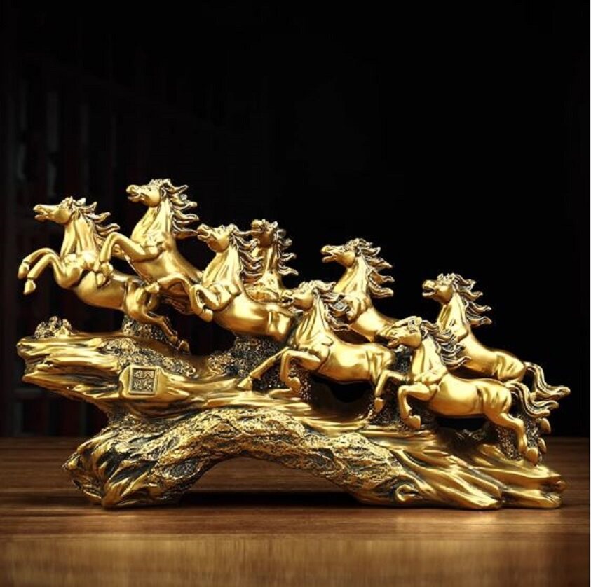 CT193B130 HAOYUN โมเดลม้าแปดตัว ม้านำโชค ของขวัญขึ้นบ้านใหม่ ของขวัญเลื่อนตำแหน่ง