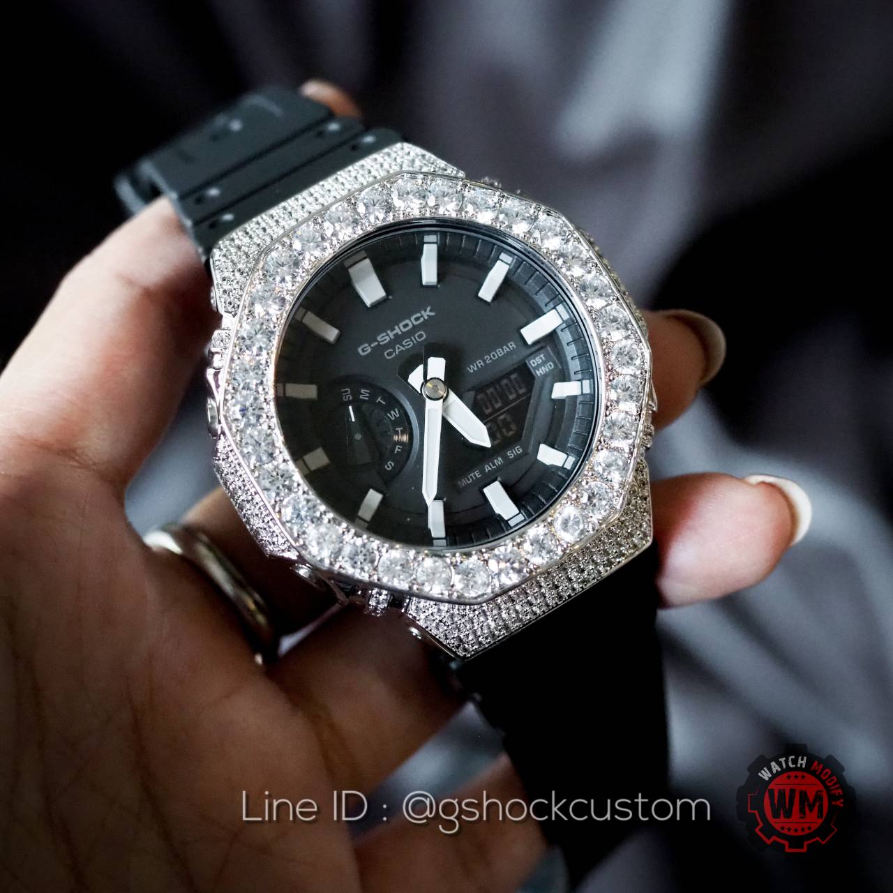 G-Shock AP ฝังเพชรคริสตัล รุ่น Ga-2100-1A