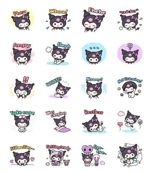ขายสติกเกอร์ไลน์ Kuromi ♡ น่ารักน่าหยุม