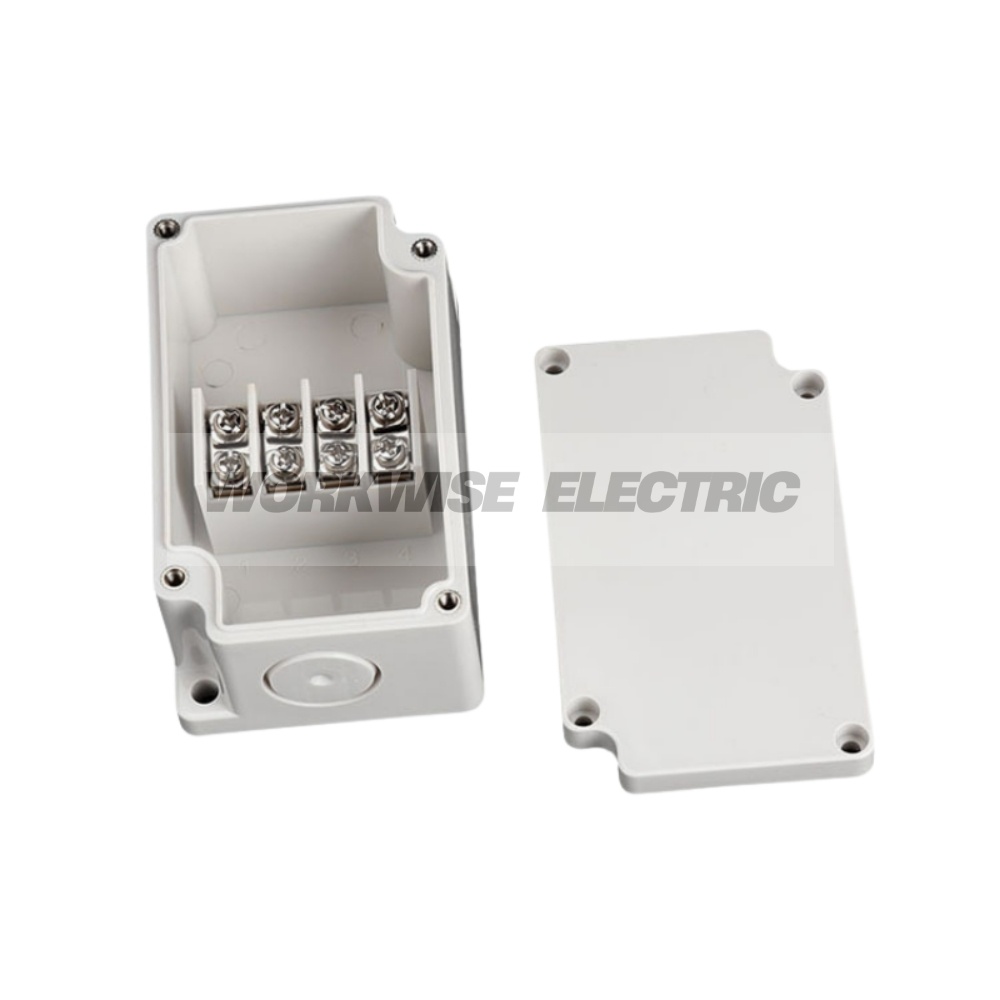 "TIBOX" TJ-4P-M กล่องพลาสติก พร้อมเทอร์มินอลบล็อก (Plastic Terminal Block Box IP66) 4Pole 10A Size : 91x55x43 mm.