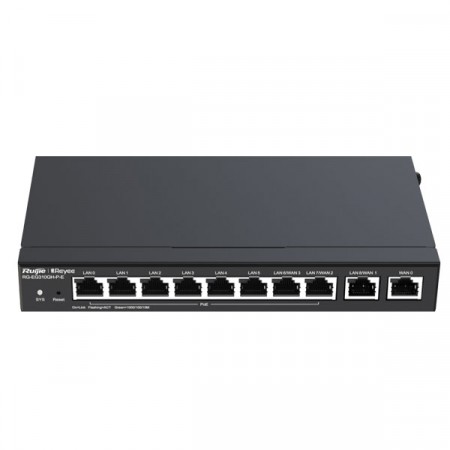 Reyee RG-EG310GH-P-E High Performance Cloud Managed Router Multi-WAN Load Balancing Support , 10 Gigabit Ethernet Ports (WAN/LAN), 8 PoE/PoE+ Ports 110W PoE Power budget, Throughput 1.5 Gbps, Free Cloud Management