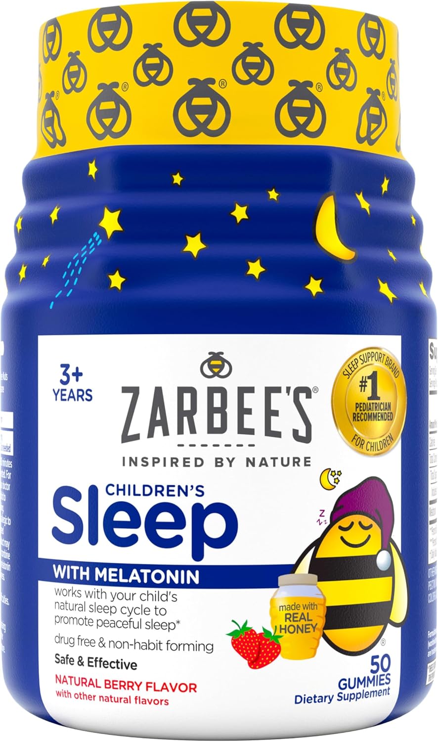 Zarbee's Kids 1mg Melatonin Gummy เมลาโทนินเพื่อการนอนหลับสำหรับเด็ก รสสตอเบอร์รี่