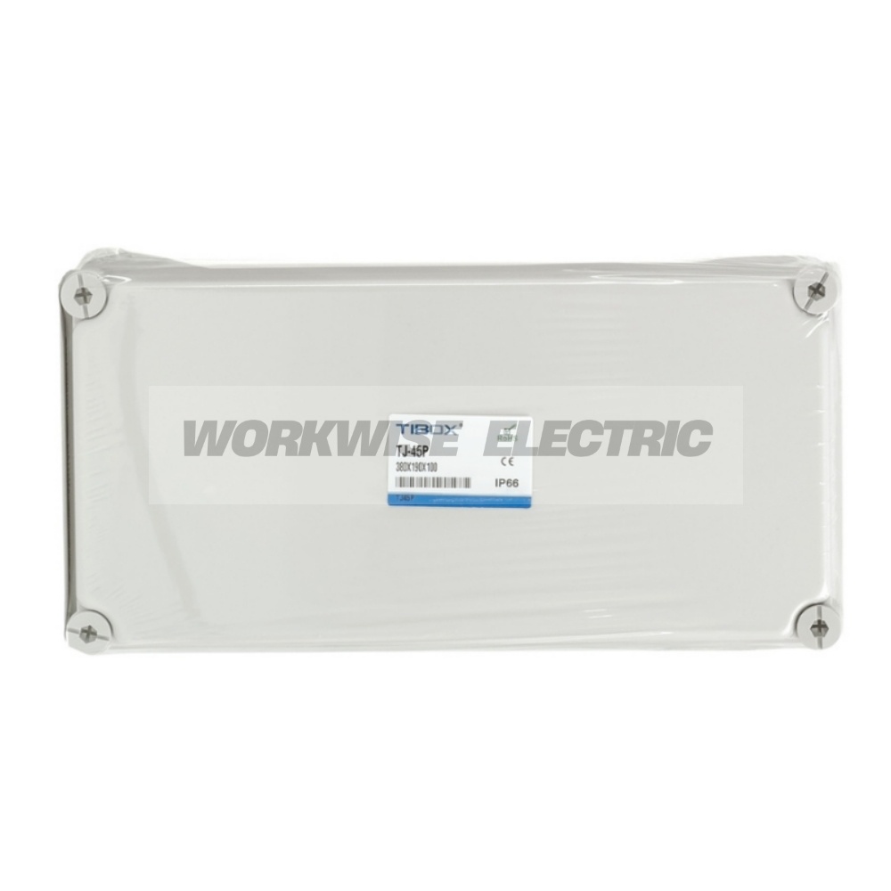 "TIBOX" TJ-45P กล่องพลาสติก พร้อมเทอร์มินอลบล็อก (Plastic Terminal Block Box IP66) 45Pole 10A Size : 380x190x100 mm.