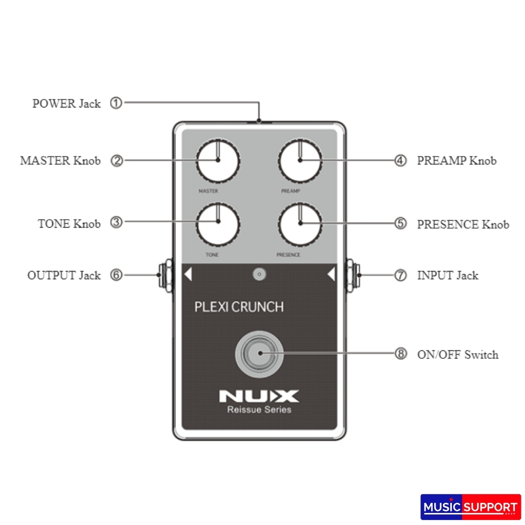 NUX Plexi Crunch Guitar Effect Pedal