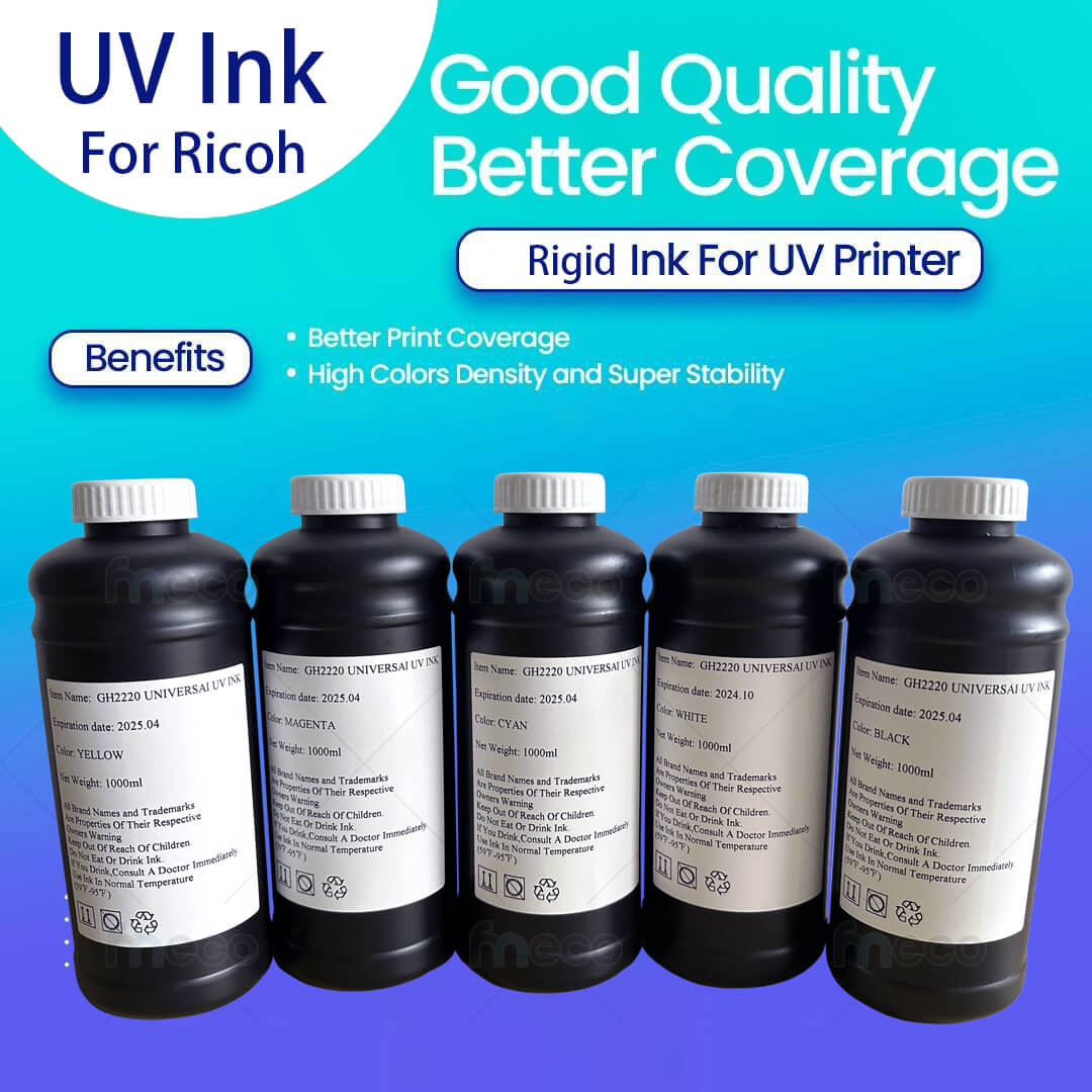 หมึกพิมพ์ UV Ricoh GH2220 G5I หมึกแข็ง Hard สีสด สำหรับเครื่องพิมพ์ UV Flatbed ขูดไม่ออก ไม่หลุด กันน้ำ การยึดเกาะได้ดี