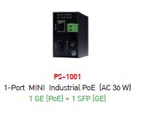 PS-1001A 1-Port MINI Industrial GIGABIT PoE SWITCH (AC 36W) 1 GE (PoE) + 1 SFP (GE)