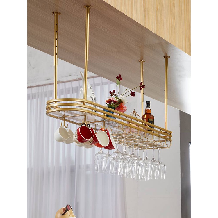 CT092D065 MIRIKITEKI บาร์แขวนแก้วไวน์ ชั้นแขวนแก้วไวน์หรู สไตล์Modern Luxury บาร์แขวนแก้ว ของแต่งบ้าน