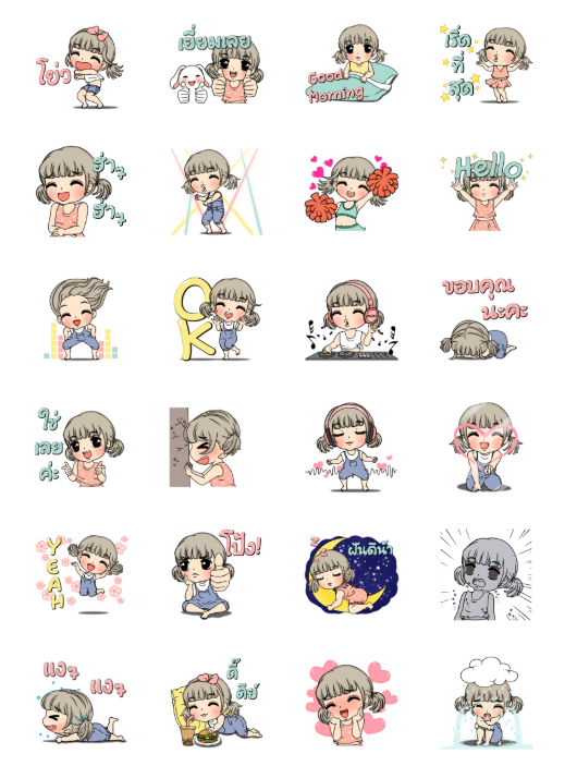 ขายสติกเกอร์ไลน์ อันนาสาวน้อยดุ๊กดิ๊ก6