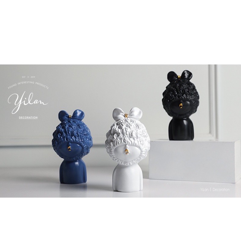 TH000B040 FAMITOSS ของแต่งห้อง ของแต่งบ้าน ที่ทับกระดาษ ที่ทับกระดาษน่ารัก ของตั้งโชว์ ของตั้งโต๊ะ ผมหยิก ตุ๊กตาผมหยิก