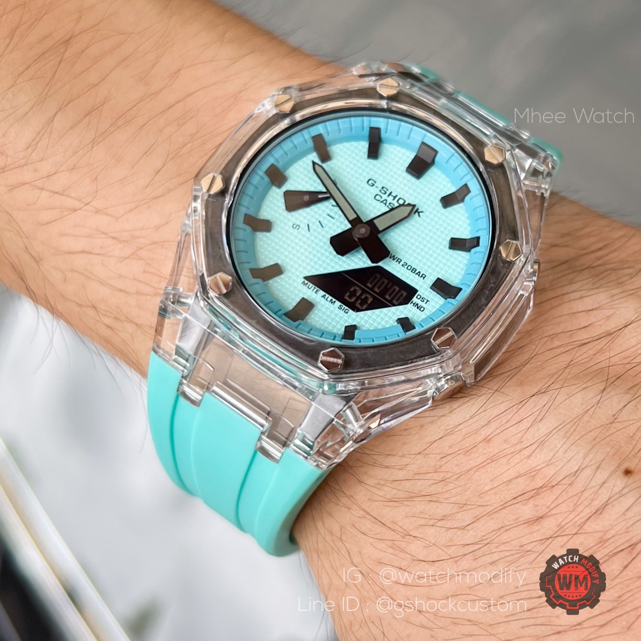 G-Shock GA-2100-1A1 Black Tiffany Dial Glass Terminator with Buckle Lock