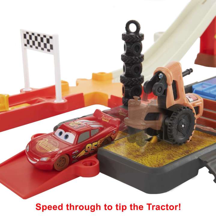 รางรถแข่งดิสนีย์คาร์ Disney And Pixar Cars Toys, Track Set And Storage, Race And Go Playset