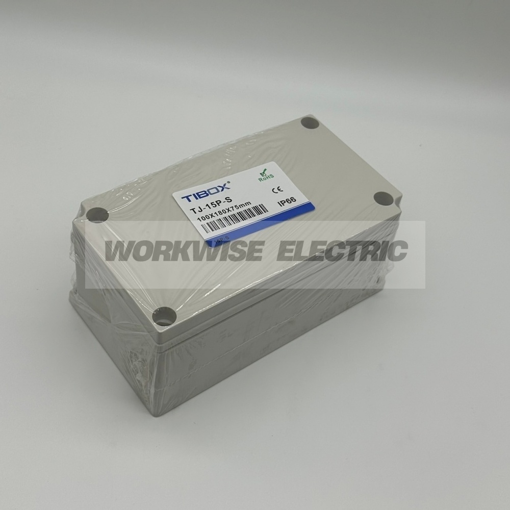 "TIBOX" TJ-15P-S กล่องพลาสติก พร้อมเทอร์มินอลบล็อก (Plastic Terminal Block Box IP66) 15Pole 10A Size : 180x100x75 mm.