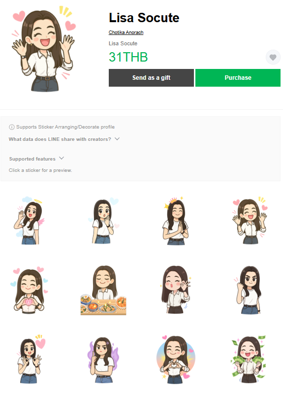 ขายสติกเกอร์ไลน์ Lisa Socute